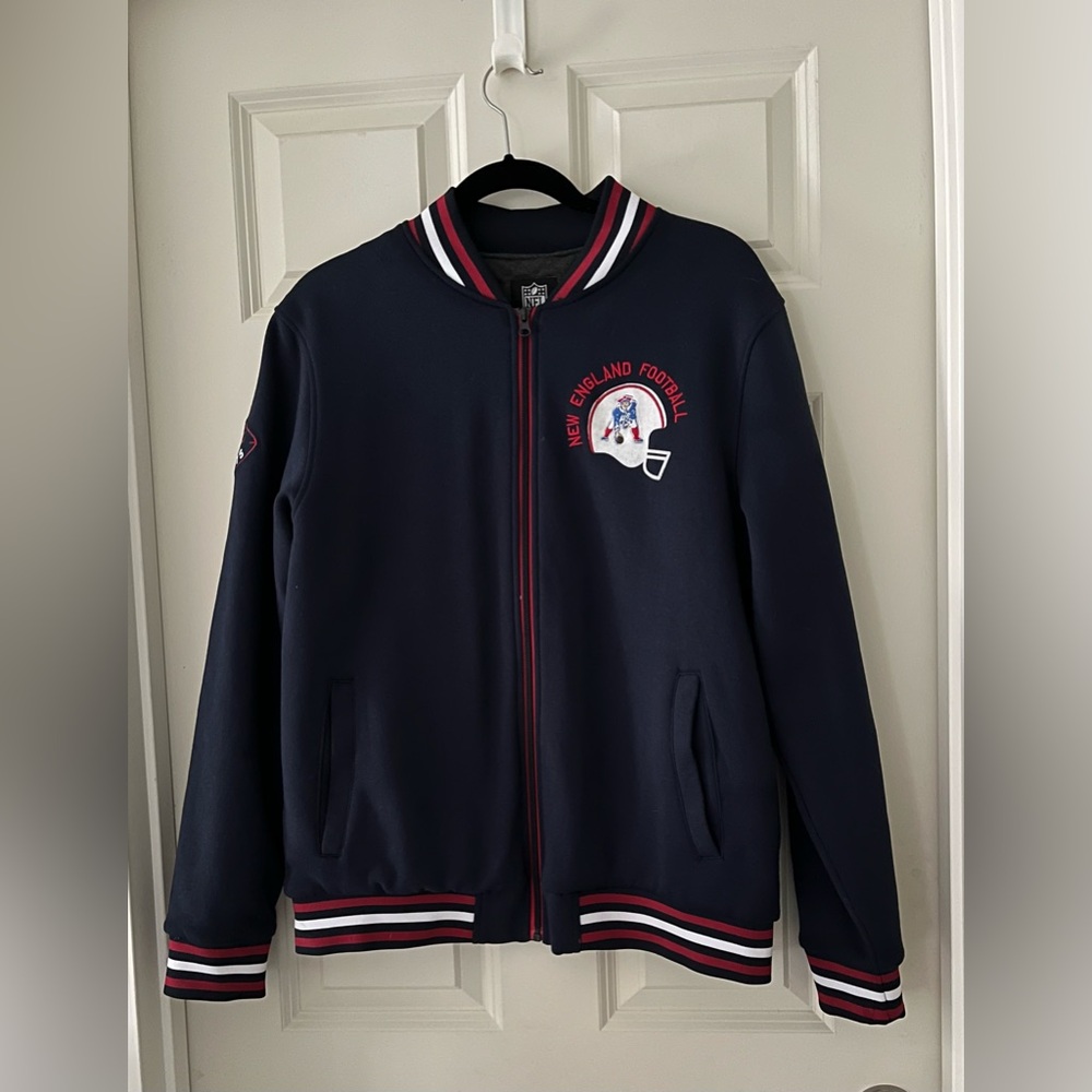Men’s NFL Team Apparel New England Patriots Football zip sweatshirts Navy Med
